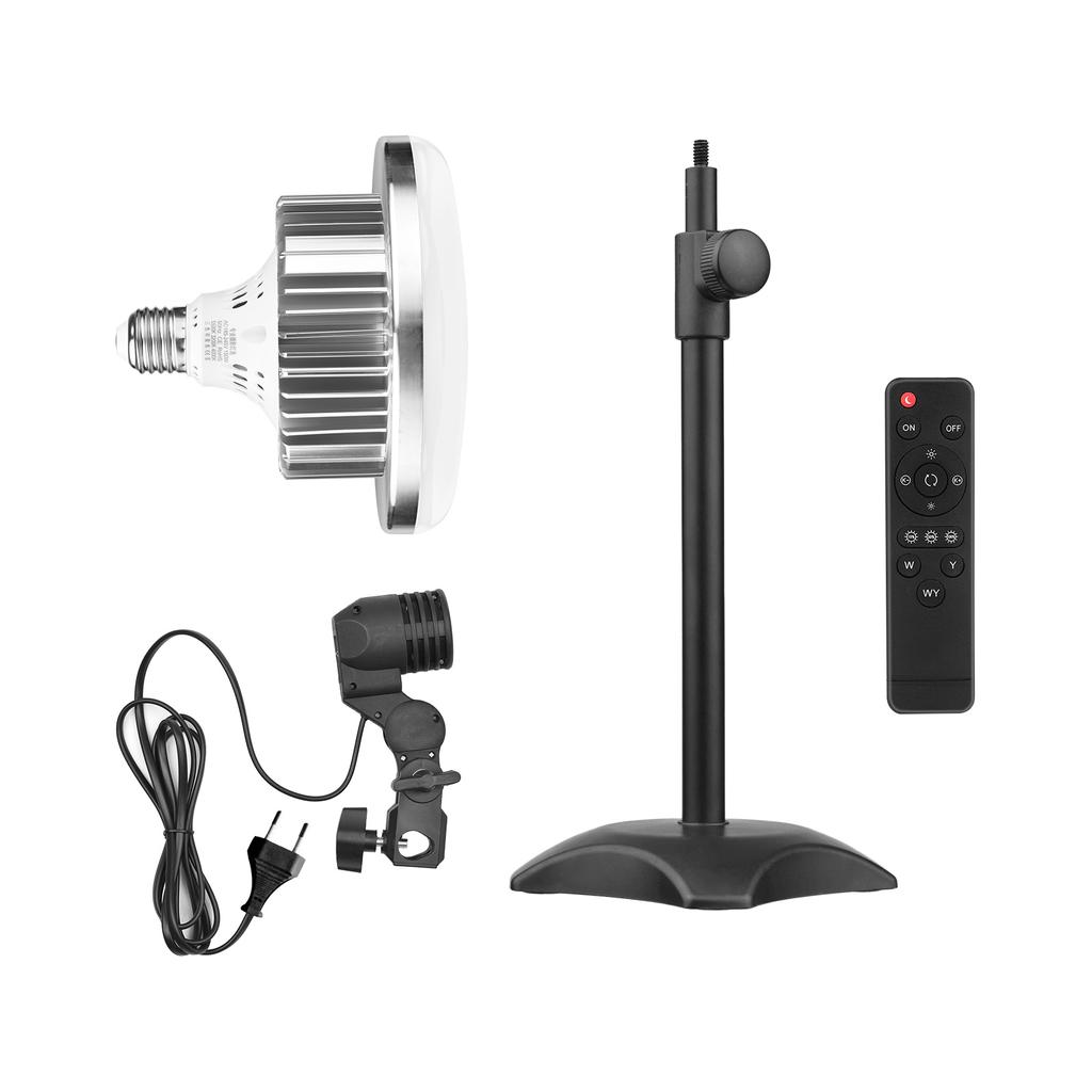 Tabletop Photography LED Lighting Kit with 150W Light Bulb Dimmable 3200K-5500K + E27 Lamp Socket +
