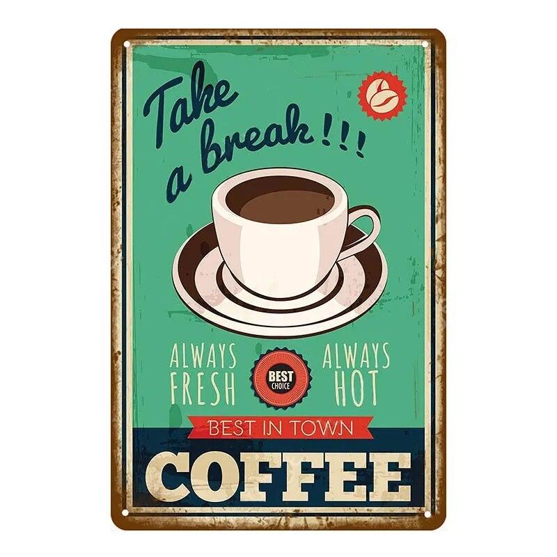 Парижское кафе, кофейня, жестяная вывеска, итальянский кофеин, винтажная металлическая доска, кухонный бар, Настенный декор, ретро постеры, железная живопись