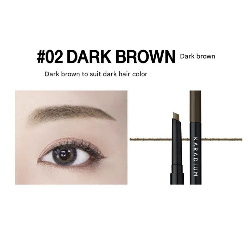 KARADIUM Автоматический карандаш для бровей Flat Eyebrow Черно-коричневый №01 0,3 г x 2 (Доступно 3 цвета)
