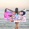 1pc KPop Demon Hunters ZOEY6 Beach Towel, Beach and Seaside Swimming Pool Equipment, Fashion Pattern, Rectangular, Travel Essentials