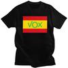 Мужская футболка Vox с индивидуальным флагом Испании, футболки из чистого хлопка, короткий рукав, футболка испанской политической партии, свободный крой