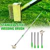 Съемная щетка для прополки из нержавеющей стали для очистки щелей каменной плиты, садовые инструменты для террасы, патио, дорожки