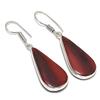 Натуральный камень змеиная кожа красного цвета, ювелирное изделие из стерлингового серебра 925 пробы, серьга 1,81" C5T63