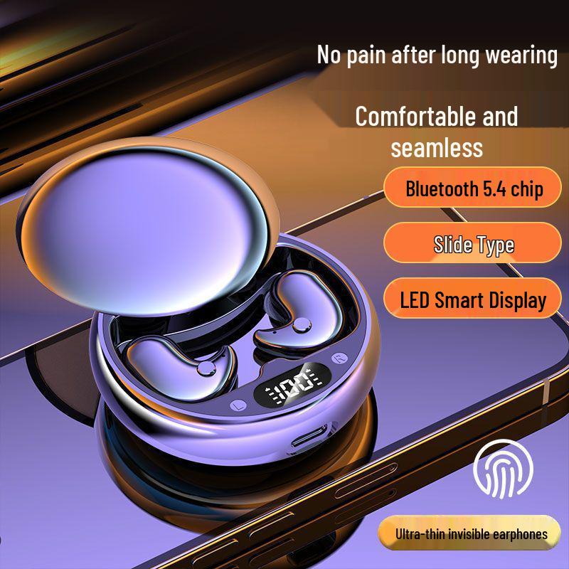 Ultra-Thin 2025 Bluetooth Earphones: Comfortable, Painless, On-Ear Headphones with Long Battery Life