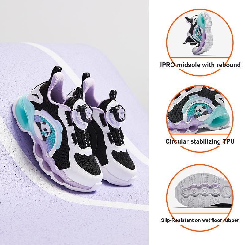 Anta Kids Energy Ring 10.0 Fashion Comfortable Physical Test Non-Slip Wear-Resistant Low-Top Running Shoes Kids Sneaker Black White 322449901-3