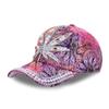 Новая мода женская бейсболка с разноцветным принтом, украшение из жемчуга, повседневные кепки, регулируемые летние шляпы для отдыха на открытом воздухе
