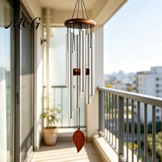 Precise Tuned Wind Chime Metal with 6 Aluminum Tubes, Garden Hanging Chimes, Outdoor Chimes Weather Resistant for Patio Decoration Melodious