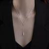 925 Silver-Plated Teardrop Necklace for Women, Elegant Tassel Choker with Niche Design - Modern, High-End Style