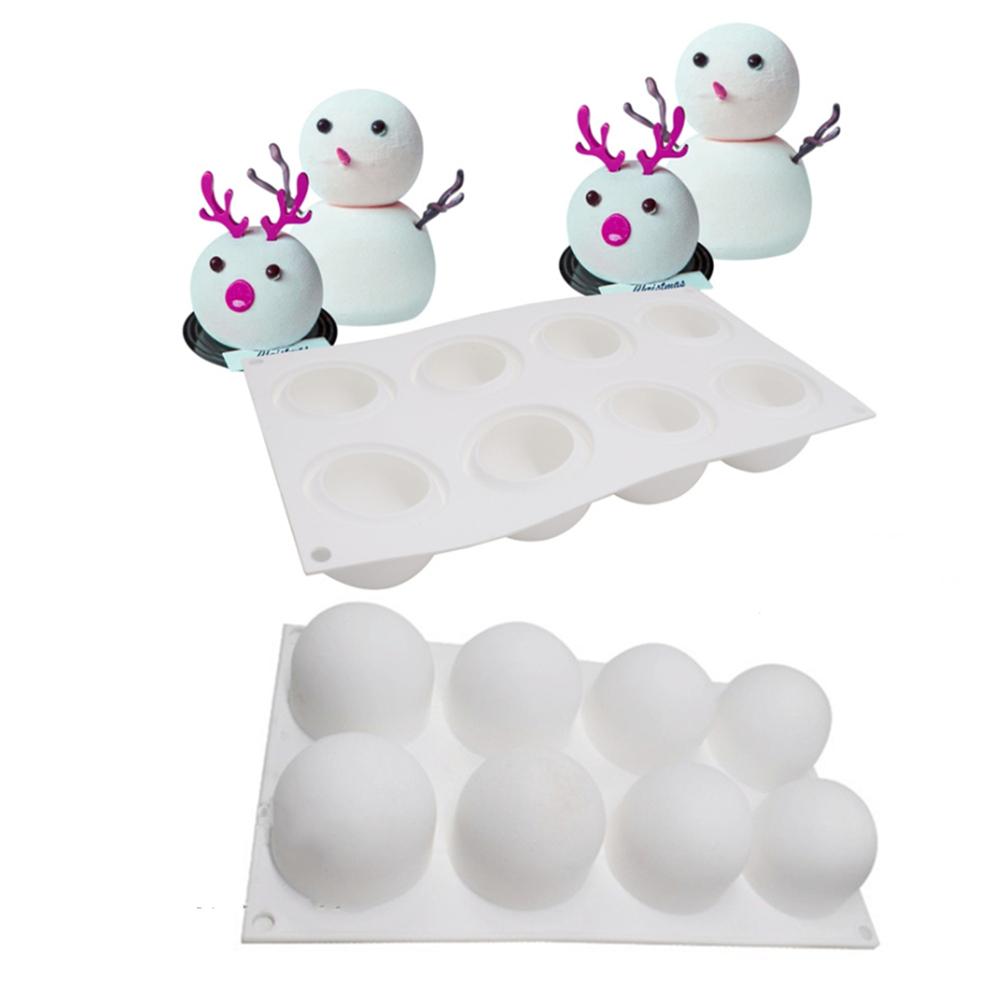 Сферическая силиконовая форма с 8 отверстиями, 3D сферическая форма для мусса, торта, форма для украшения десерта, инструменты для украшения торта, инструменты для торта