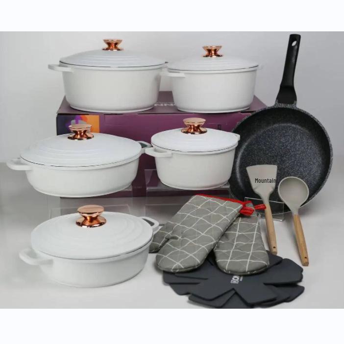 Набор кухонной посуды Donnor из 18 предметов с антипригарным покрытием из маifanского камня с алюминиевыми крышками