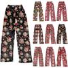 Women's Fashion Casual Christmas Printed Pants Plush Home Sleeping Pants