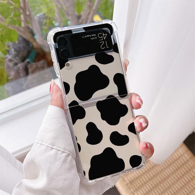 Роскошный чехол Flower Little Dinosaur для Samsung Galaxy Z Flip 3 4 5G Funda Z Flip3 Clear PC Hard Противоударный чехол для телефона
