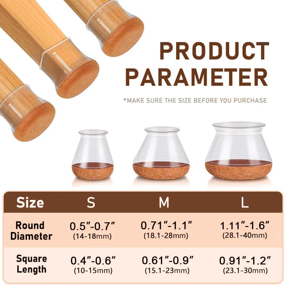 24 шт. Защитные накладки на ножки стульев, накладки на пол, силиконовые, бесшумные, прозрачные, устойчивые к царапинам накладки на ножки мебели