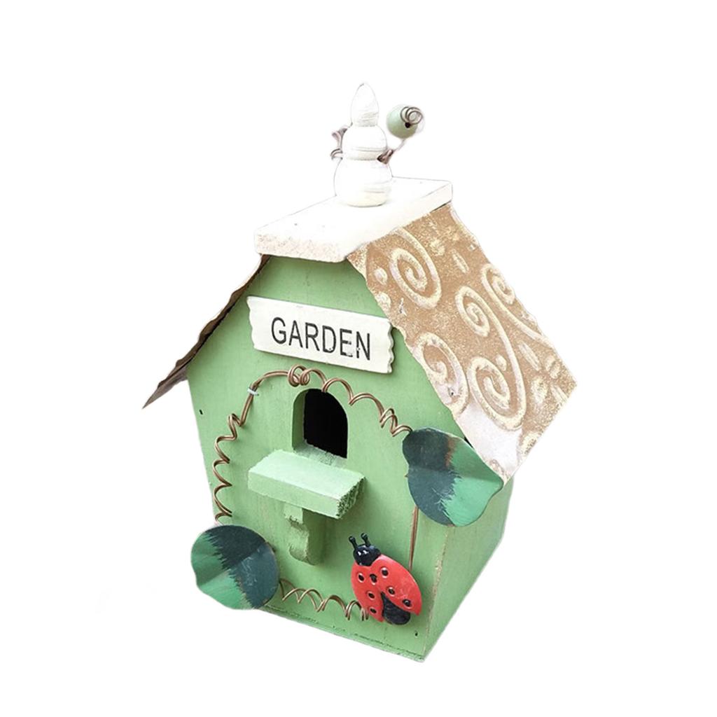 Hanging Wood Bird House for Bird Breeding Handmade Outdoor Bird Nest House for Small Feathered Bird Shelter Nest House