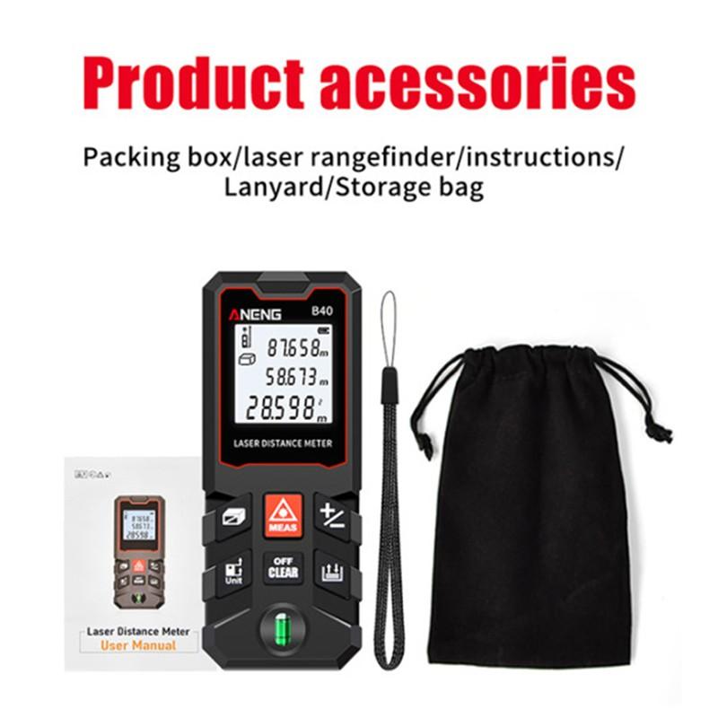 Digital Laser Distance Meter 40M 60M 80M 100M Rangefinder Electronic Measuring Tape Ruler Diastimeter Roulette Tool