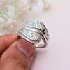 Boho Vintage Imitation White Fire Opal Stone Ring for Women Fashion Wedding Party Jewelry