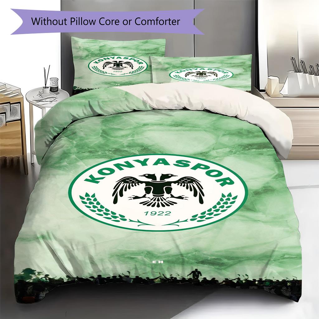 Konyaspor Pattern Bedding Set Quilt Cover Pillowcase Home Decor Gift (1 * duvet cover + 2 * pillowcase, without core)