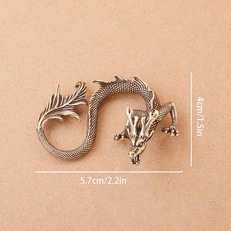 Китайский Зверь Статуя Дракона Бронзовая Статуэтка Украшения Античная Медь Мифическое Животное Миниатюрное Украшение Дома Коллекция Ремесел