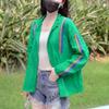 Повседневная универсальная контрастная цветная куртка с капюшоном и солнцезащитным экраном, летняя свободная дышащая куртка-кардиган