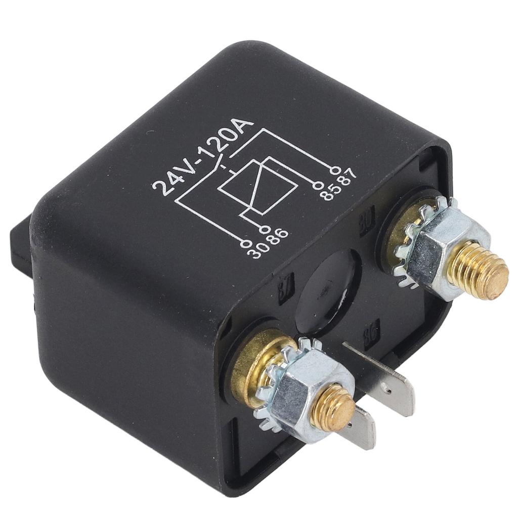 Реле соленоида стартера, латунная катушка, быстрый запуск двигателя, сильная мощность, 4-контактное реле стартера автомобиля, 120 А, 24 В