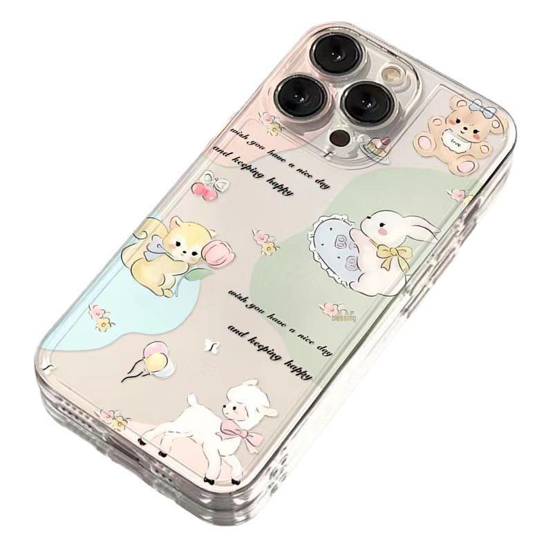 Наклейки с акварельными животными для Apple 15/14/13/12/11/Pro/Promax/XS Max/XR/XS/X.