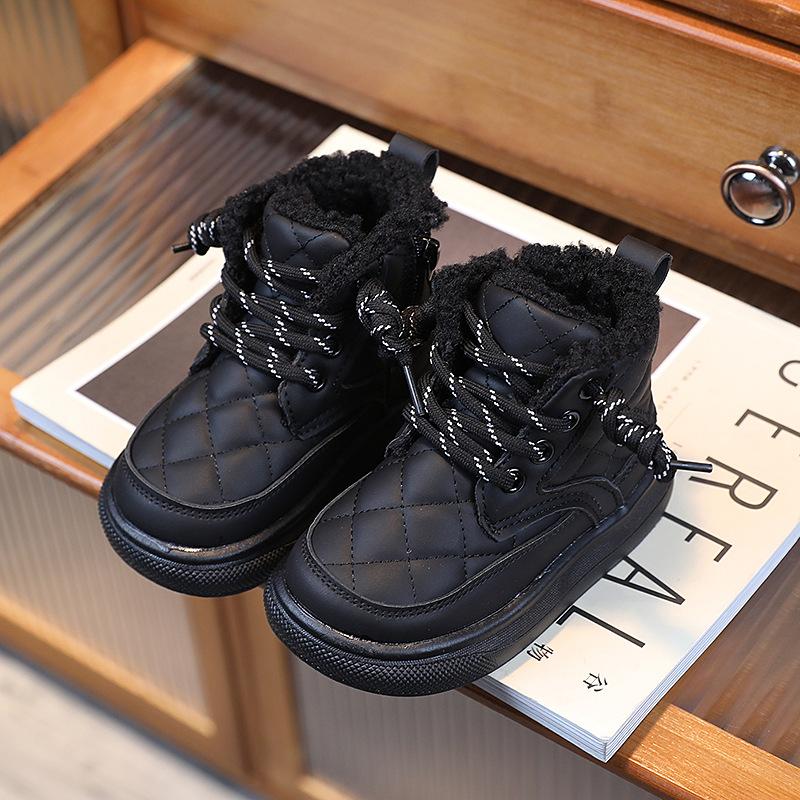 Детская хлопковая обувь Новые зимние ботинки для девочек с мягкой подошвой, обувь-хлебцы, зимние ботинки для мальчиков