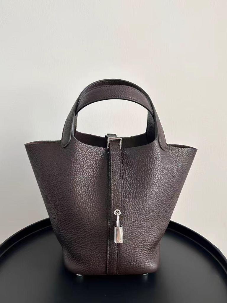 Сумка-корзина для овощей из натуральной кожи класса люкс TC — стильная, универсальная и вместительная сумка-ведро