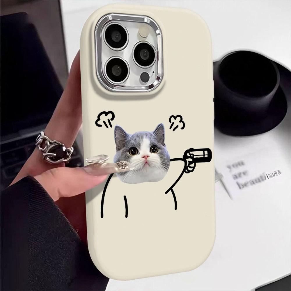 Мягкий ТПУ Чехол для телефона с кошкой и животным для iPhone 15 11 16 Pro Max 13 14 12 15promax 16promax 14promax 13promax Ударопрочный Чехол