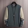 Hoodies with Round Neck Spring and Autumn Men's Sweatshirt Pullover Round Neck Sweatshirt Men Patchwork Long Sleeve Bottom Loose Tops