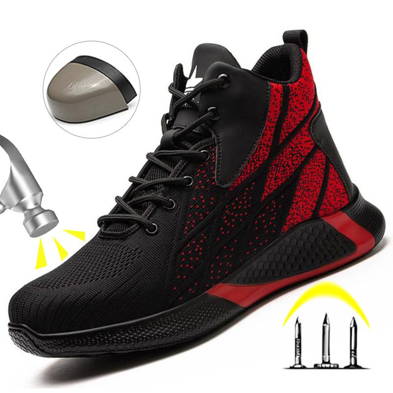 Мужские защитные ботинки с высоким верхом, защитная обувь, мужские женские рабочие ботинки со стальным носком, мужские противоударные неразрушимые строительные ботинки, зимние