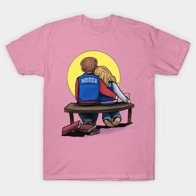 Футболка Женская Писатель и Муза Принт Харадзюку Каваи Футболка Летняя с Коротким Рукавом Женская Футболка Топ