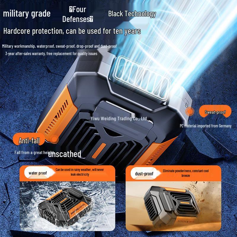 Portable Waist and Neck Fan for Outdoor Cooling - Rechargeable Clip-On Design for Heatstroke Prevention