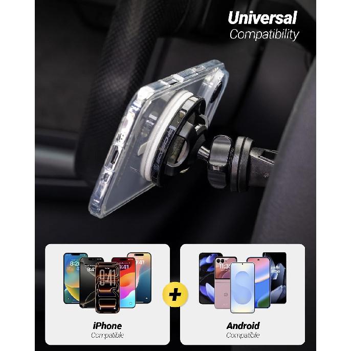 Scosche CD Player Phone Mount with MagSafe, Secure-Fit Magnetic Phone Holder for Car CD Slot, Compatible with PopSockets, iPhone 17 16 15 14 13,