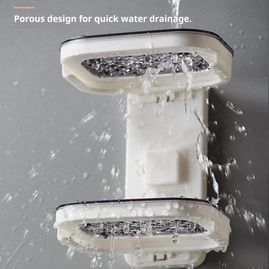 Мыльница Двухслойная Мыльница для душа с Сильной Присоской Легко Устанавливается Без Сверления Настенная Мыльница