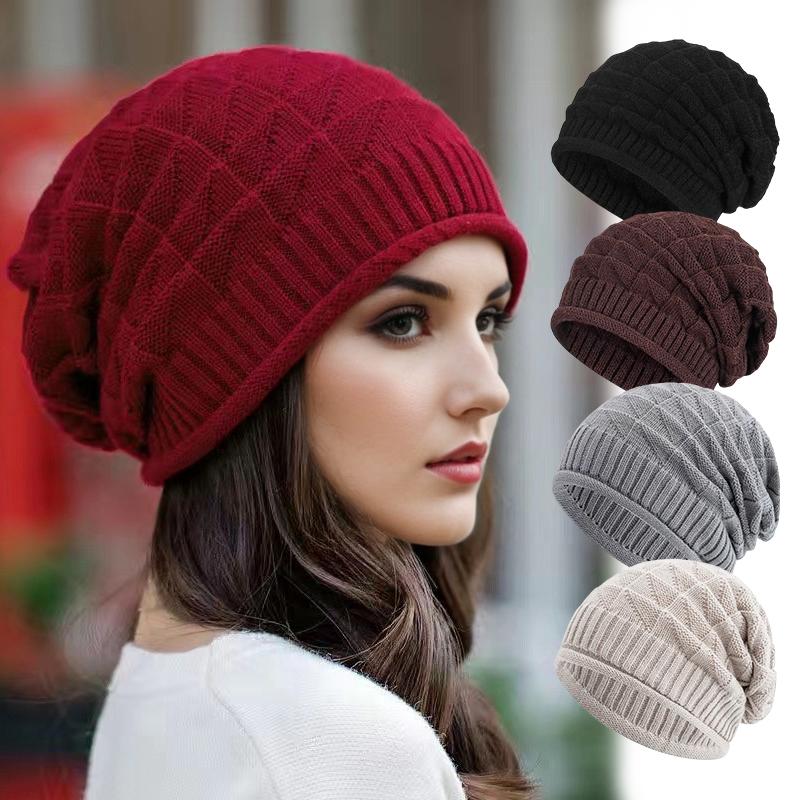 1 шт. Шапки Модные Облегающие голову Ветрозащитные Вязаные Корейский стиль Женские Для беременных Шапки-бини Повседневные Теплые для ушей Свободные