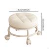 Low Roller Seat Rolling Stool Modern Sturdy PU Leather with Swivel Caster for Garage Porch