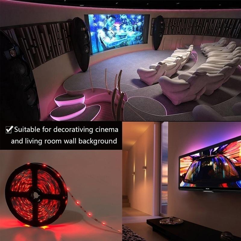 Гибкая светодиодная лента IP20/IP65 RGB, 60 светодиодов/м, SMD 3528 светодиодов, светодиодная лента постоянного тока, светодиодная лента с пультом дистанционного управления