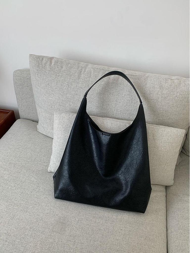 2025 Модная серебристая женская сумка-тоут подмышку в корейском стиле - Универсальная, вместительная летняя наплечная сумка