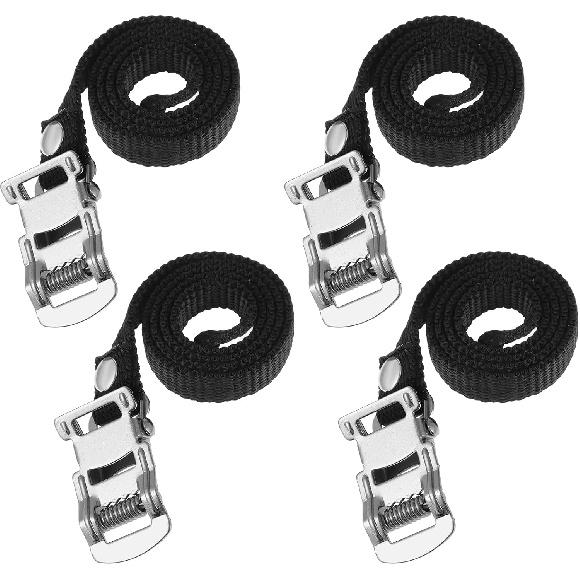 2 Pair Bike Pedal Straps, Universal Replacement Foot Pedal Straps Bicycle Toe Clips for Outdoor Cycling and Indoor Stationary