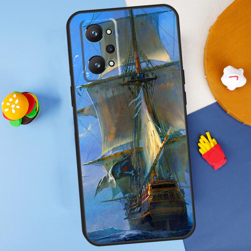 Sailing Pirate Ship Boat For Realme 14 13 12 10 11 Pro Plus GT 6 6T 5 GT7 Pro C55 C51 C21Y C25S C67 C75 C53 C61 Case