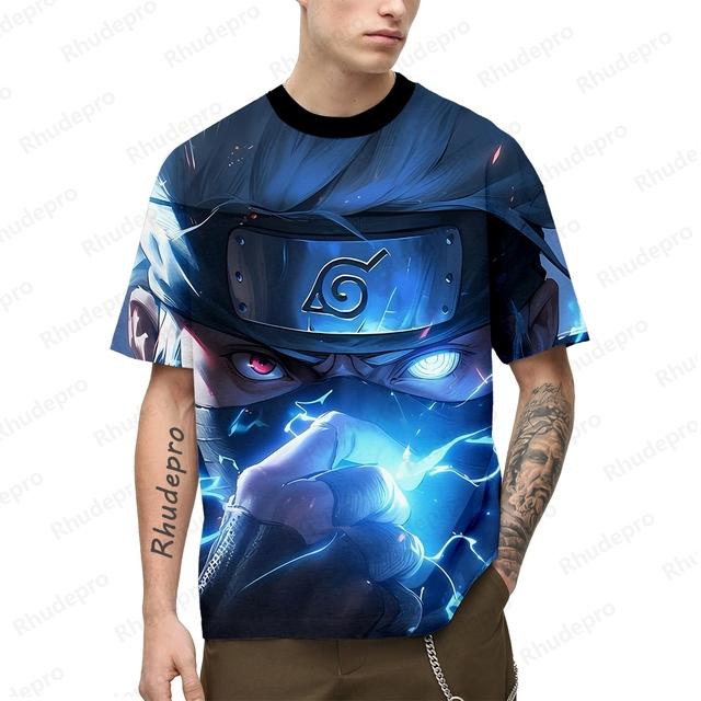 Мужские футболки, рубашки, большие размеры, Наруто, подарочный тренд 2024 года, одежда первой необходимости, аниме, одежда 2000 года, короткий рукав, хип-хоп, уличная одежда