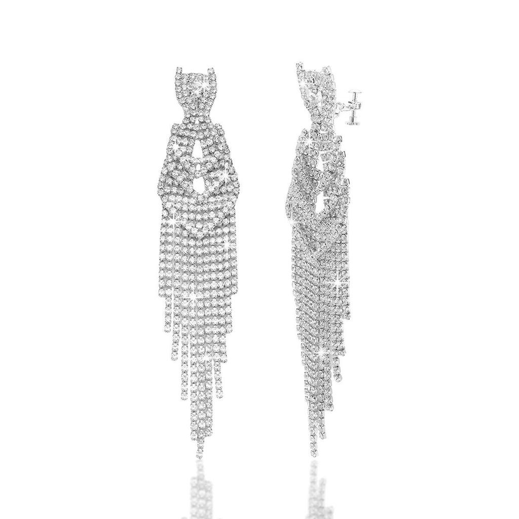 Роскошные клипсы-кисточки со стразами для женщин - Свадебные аксессуары