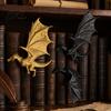 Medieval Book Organizer Double Dragon Bookends, Vintage Fantasy Flying Bookshelf Decor, Stable Clamps Sculpture Stopper for Shelves, Gifts Lovers