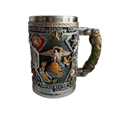 1pcs Army Military Beer Mug Resin Stainless Steel Men Birthday Gift Coffee Navy Cup Air Force Anchor Plane Wine Mugs Wine New