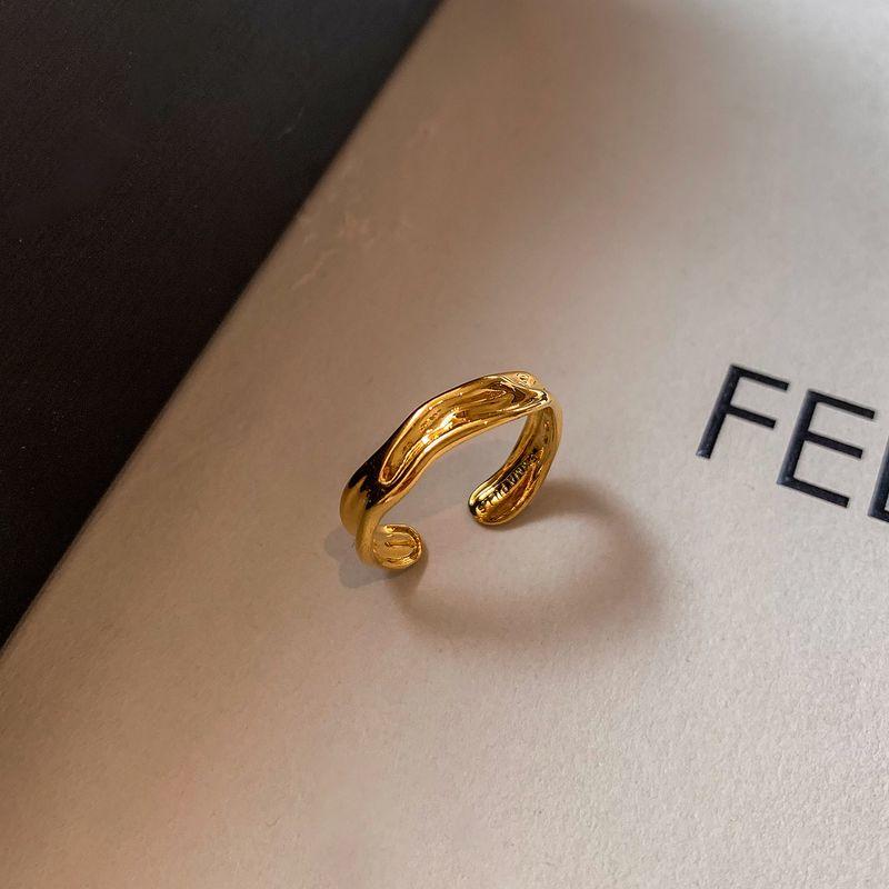 Irregular Liquid Metal Rings for Women, Light Luxury, High-End Feel, Gold and Silver Color, Middle Finger and Index Finger Rings, Niche Design