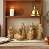 Nativity Scene Set for Christmas Indoor Decor 10 Piece Resin Nativity Figurine with Manger Angel Christian Holy Family Figures Tabletop Decoration