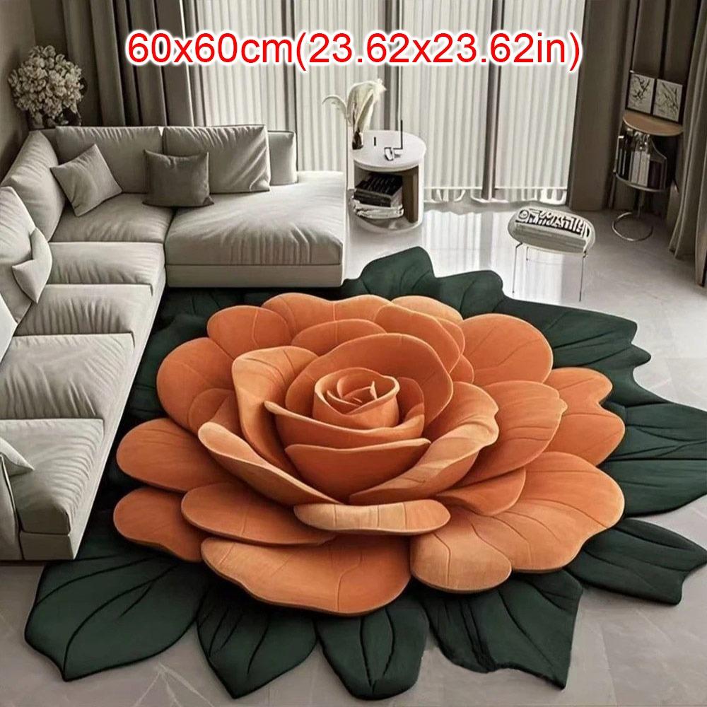 Special-shaped Peony Floor Mat Non-slip Door Gasket  for Living Room Tea Table Bedside