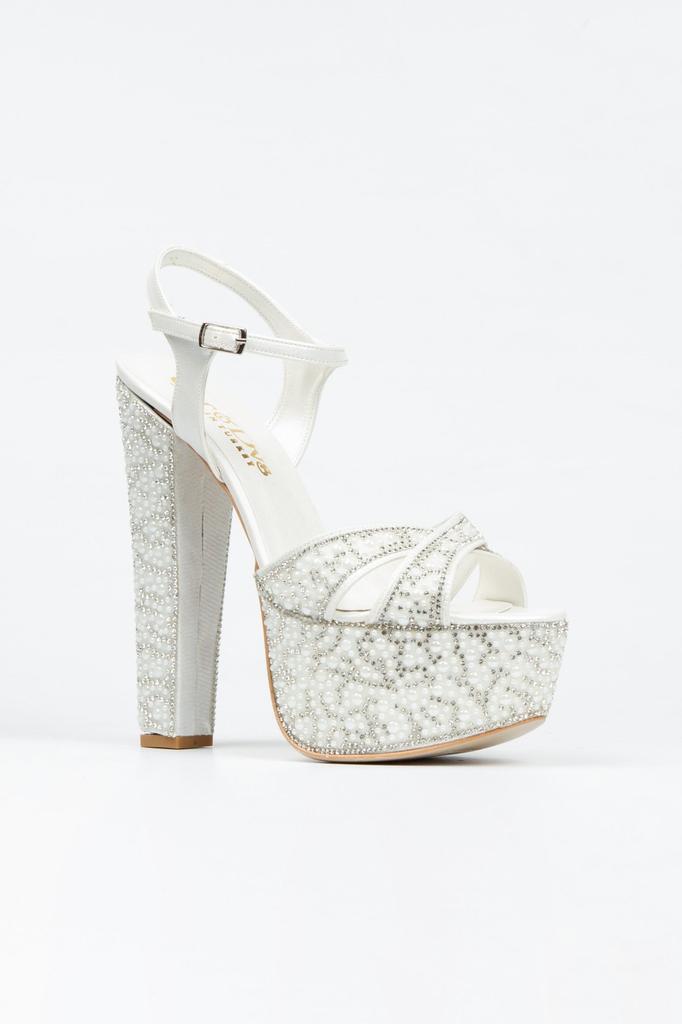 Женские модные платиновые зеркальные туфли с жемчугом и крестом, классические вечерние модельные туфли на платформе и каблуке для вечеринки