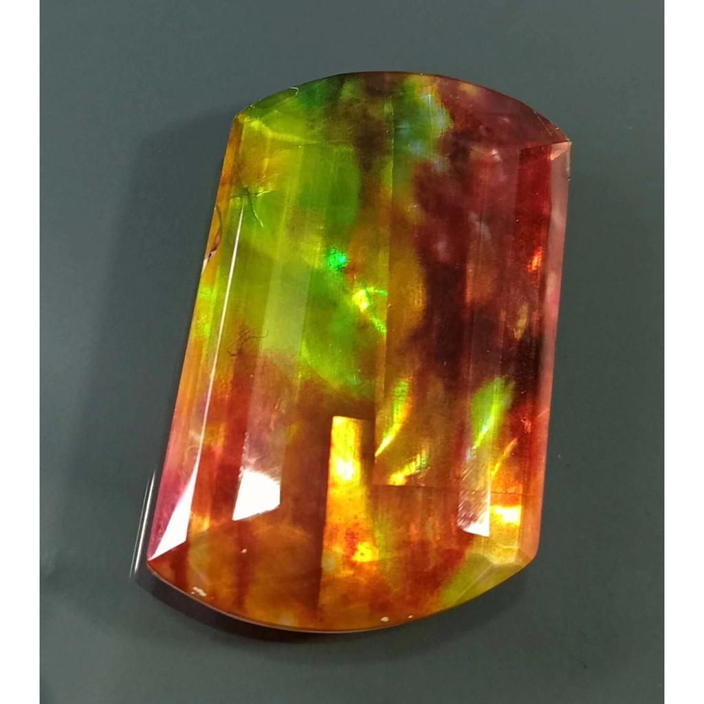 Fancy Cut Natural Ammolite 61-62 Ct Beautiful Certified Loose Gemstone