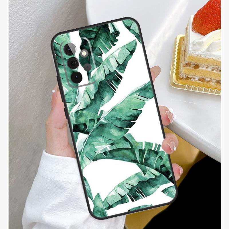 Чехол с банановыми листьями для Samsung Galaxy A15 A25 A35 A55 A51 A71 A12 A32 A52 A13 A33 A53 A14 A34 A54